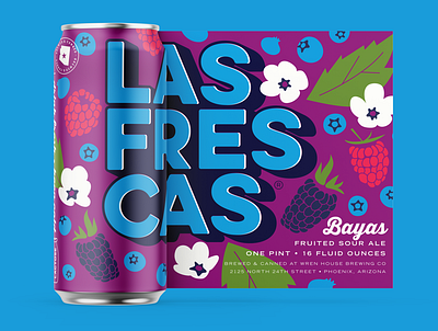 Wren House Las Frescas beer label branding branding design can art design illustration package design vector