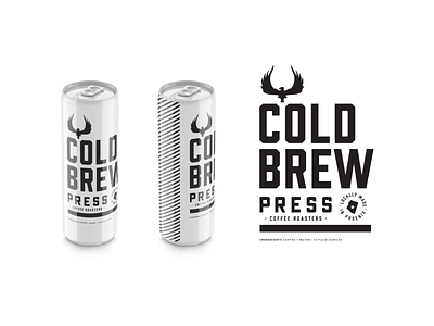 Press Coffee Slim Can Design branding branding design coffee cold brew design illustration lauren thoeny logo package design phoenix vector