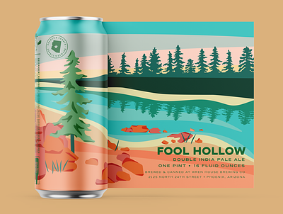 Fool Hollow Label Design beer label branding branding design design illustration lauren thoeny logo package design phoenix vector wren house