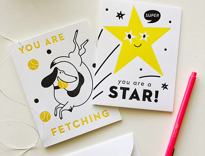 You are a STAR! awesome branding design design illustration letterpress printmaking stationery vector