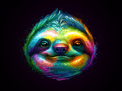 Sloth animal painting sloth splash