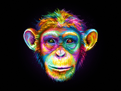 Chimpanzee animal chimpanzee monkey painting