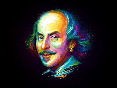 William Shakespeare colorful painting portrait shakespeare