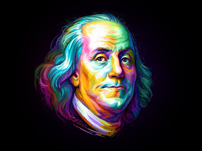 Benjamin Franklin $100 benjamin franklin franklin genius painting portrait usa