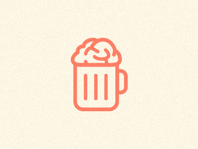 Genius Bar? beer mug brain logo vector