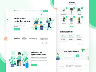 Home Plants Landing page Design illustration web web design web ui design web ui ux design website design