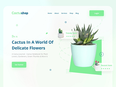 Plants Shop Landing page Header clean ui header section landingpage plant planting shop ui ux design web design web ui design website design