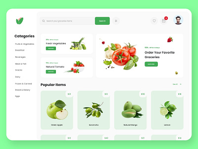 Grocery Web UI UX Design clean ui grocery delivery grocery store landing page landing page design shopping food store ui tomato ui ux design web ui design website design