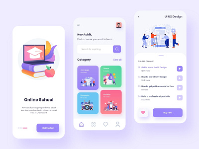 eLearning Platform App UI Design by Ashikur Rahman on Dribbble