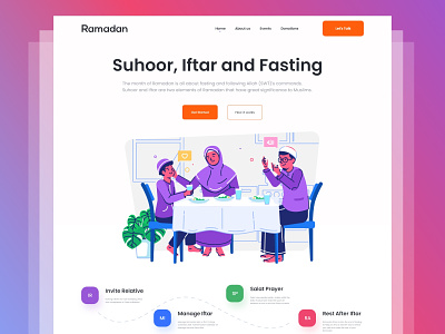 Ramadan Web Header UI clean ui fasting header ui iftar islamic landing page muslims prayer web ramadan salat ui ux design web web design website design