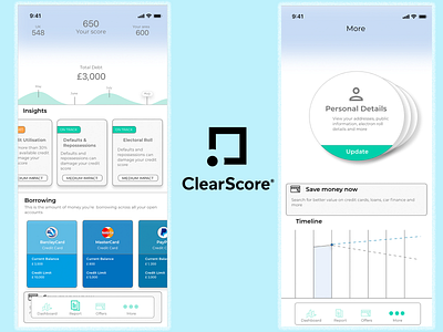 Clear Score UI Credit App