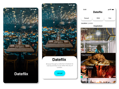Dateflix App UI Concept activities app dating datingapp design london ui uiux ux web