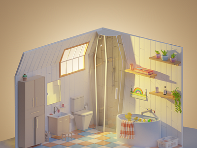 Little Bath artwork blender blender 2.9 blender 3d blender3d illustration