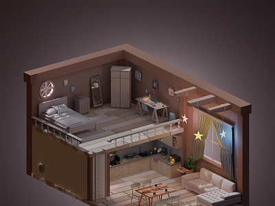 DreamRoom artwork blender blender 2.9 blender 3d blender3d illustration isometric