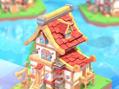 Island artwork blender blender 2.9 blender 3d blender3d illustration isometric