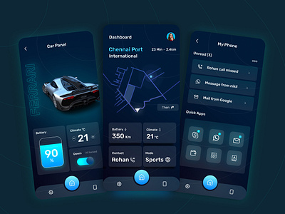 Futuristic car dashboard app