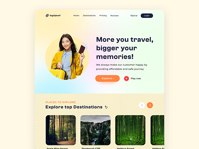 Travel agency app ui branding design designer ui ux web ui website