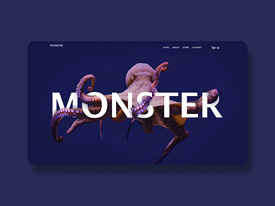 Octopus concept landing page (from tutorial) concept concept design design figma minimal monster octopus photoshop practice simple tutorial ui uidesign web web design webdesign website website design youtube