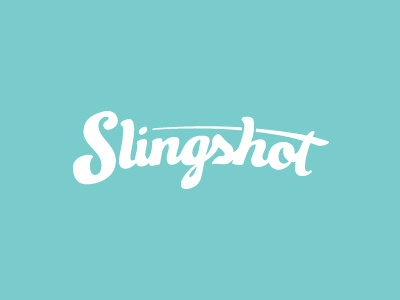 Slingshot logo slingshot script event turquoise event planning