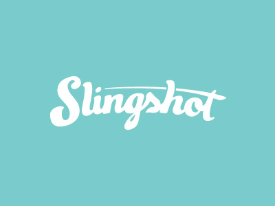 Slingshot event event planning logo script slingshot turquoise