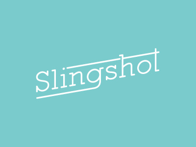 Slingshot (part deux) logo skew slab slant slingshot turquoise type