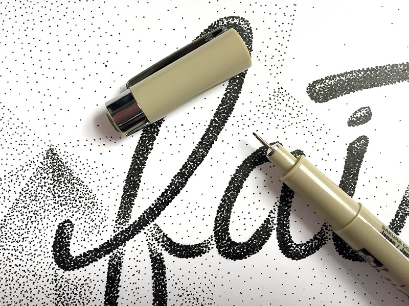 Faithful church paper ink pattern white black stipple pen pointillism dots faith faithful