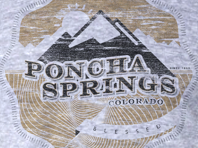 BLESSED blessed colorado money mountains poncha springs tee texture