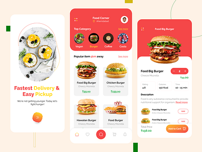 Food Corner App design figma food images ui ux