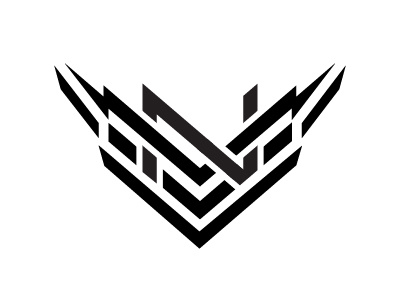 VNV custom lettering lightning logo monogram n v