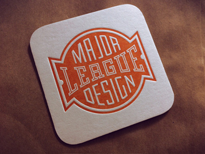 Letterpress Coaster #2 coaster design league letterpress logo major