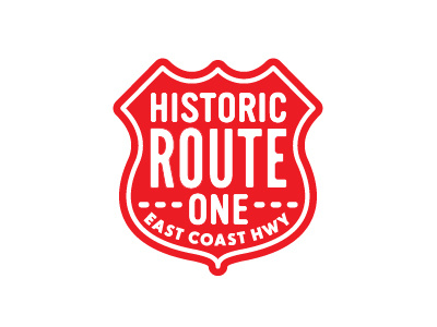 Route 1 badge coast east highway route sign
