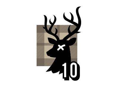 10 Buck Icon 10 antlers buck deer hunting plaid ten x