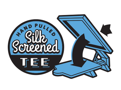 Hand Pulled Silk Screened Tee badge lettering press script silkscreen t shirt type
