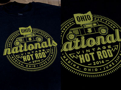 Ohio Nationals Tee 32 coupe ford hotrod lettering logo ohio script t shirt tee type vintage