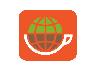 Global Coffee coffee cup globe icon java symbol