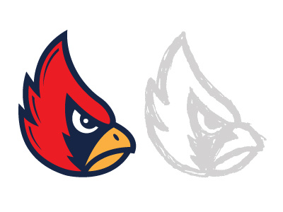 Cardinal bird cardinal head icon logo mascot school