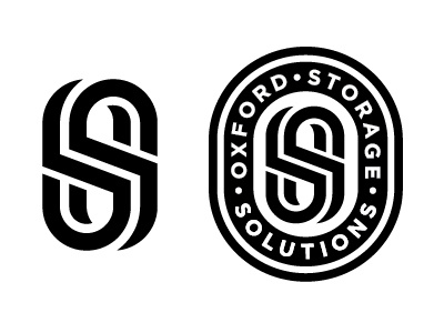Oxford Storage Solutions badge design icon lettering logo monogram