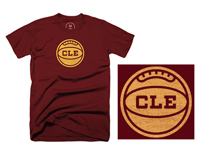 Oldschool Basketball Tee apparel badge basketball cleveland lettering logo ohio screenprint screenprinting t-shirt tee