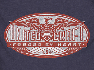 United by Craft apparel banner craft eagle flag logo t shirt tee united usa