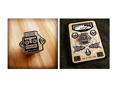 New Robot Pin and Packaging chrome lapel pin metal pin retro robot robots soft enamel vintage