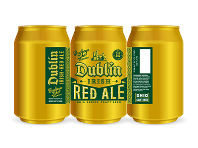 IRISH RED ALE ale beer beverage brewery craft dublin irish label ohio packaging red typography