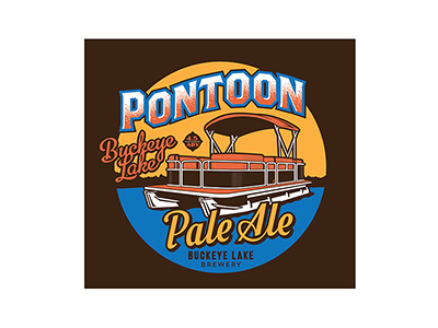 Pontoon Pale Ale ale beer boat brewery buckeye craft illustration label lake logo pontoon