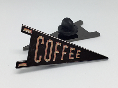 Coffee Pennant Lapel Pin coffee logo pennant pin lapel