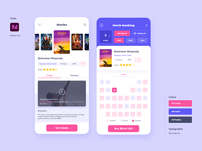 Drive-in Cinema App UI Design app cinema concept design drive in drive in cinema ui