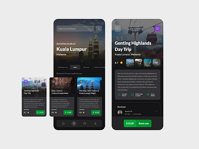 Tour guide - App UI Design app cards cards ui concept design guide tour tourism tours ui