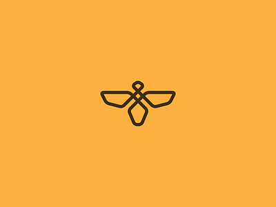 Bee animal branding comb geometry hive honey icon illustration insect line lineart logo mark minimal minimalist wings