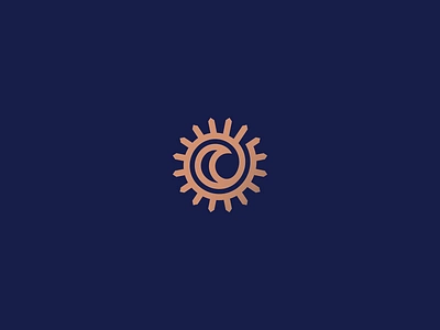 The Sun and The Moon branding day design embrace geometry heraldry illustration line lineart logo mark minimal moon night poem sky spiral sun the one