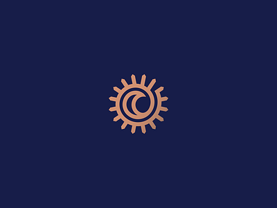 The Sun and The Moon branding day design embrace geometry heraldry illustration line lineart logo mark minimal moon night poem sky spiral sun the one