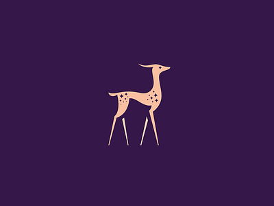 Gazelle africa animal antelope beauty branding delicate elegant feminine grace icon identity logo luxury mark minimal refined spark star symbol wild