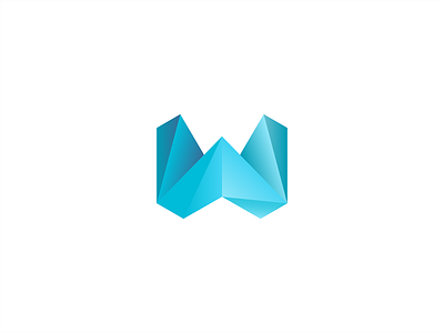 W 3d app branding geometry gradient icon illustration letter letter w lettermark logo lowpoly mark minimal structure symbol technology visual identity
